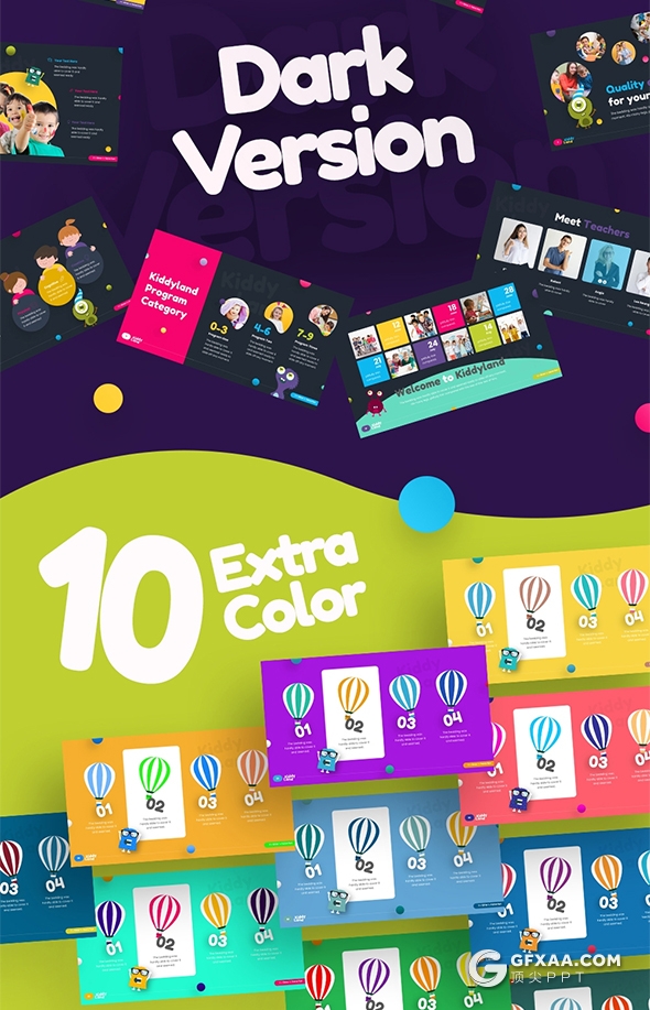 64页国外高级创意动画儿童早教培训趣味教育主题PPT模板 - 顶尖PPT