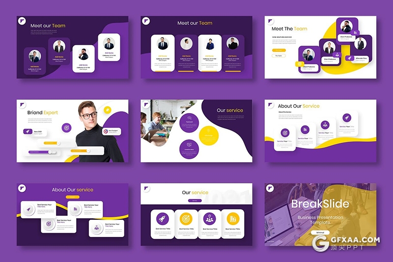 39页国外高端创意版式商务主题PPT模板 - 顶尖PPT