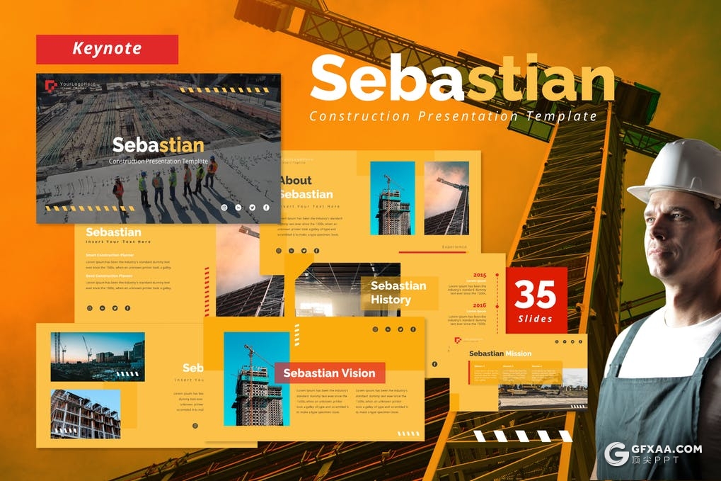 35页工程建筑房地产开发商业地产主题keynote模板 - 顶尖PPT