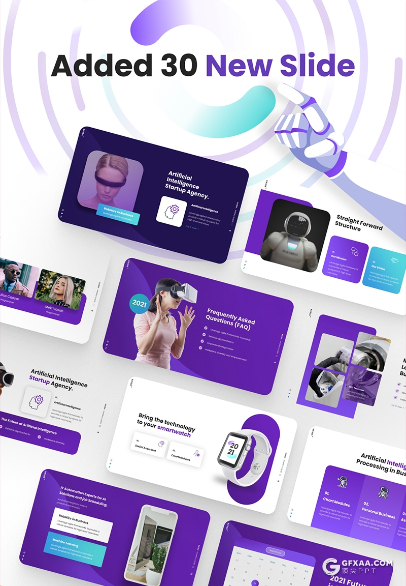 78页人工智能科技风格国外精美动画PPT模板 - 顶尖PPT