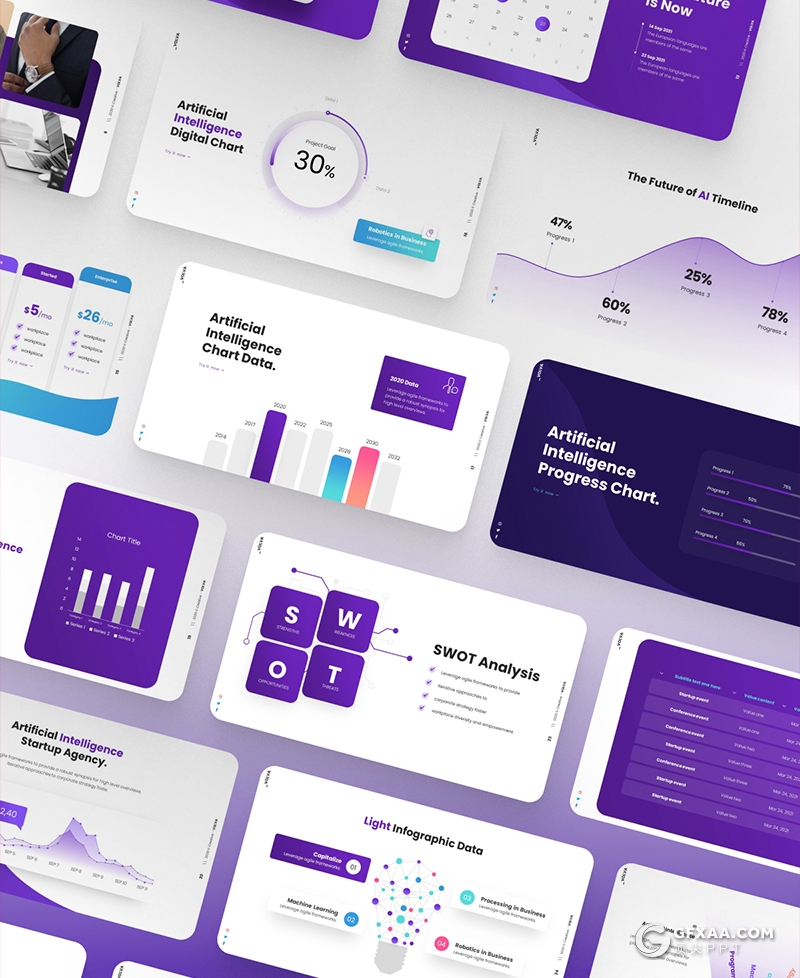 78页人工智能科技风格国外精美动画PPT模板 - 顶尖PPT