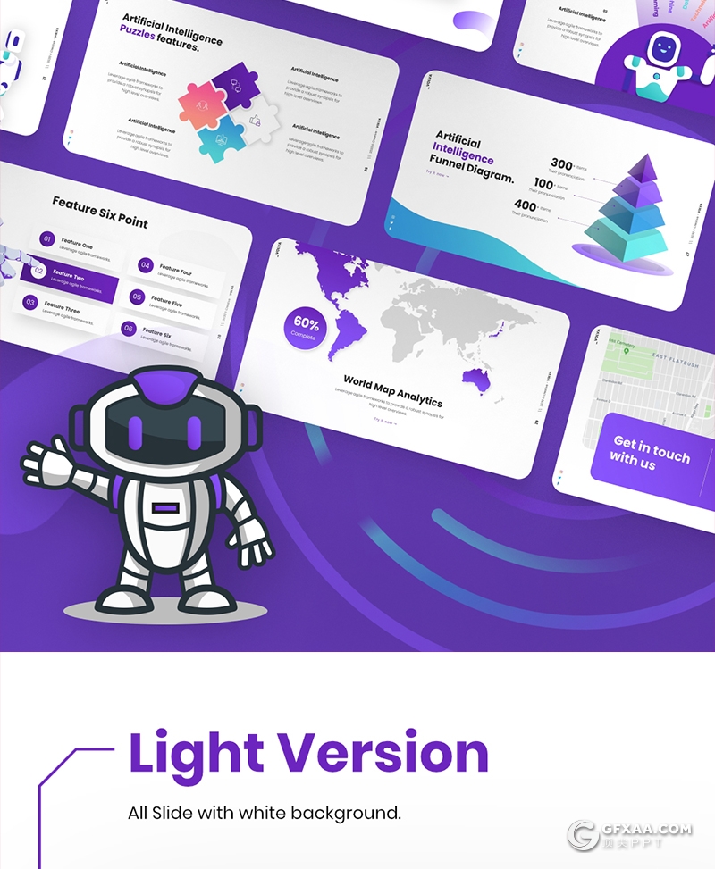 78页人工智能科技风格国外精美动画PPT模板 - 顶尖PPT