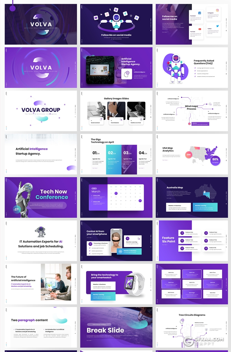 78页人工智能科技风格国外精美动画PPT模板 - 顶尖PPT