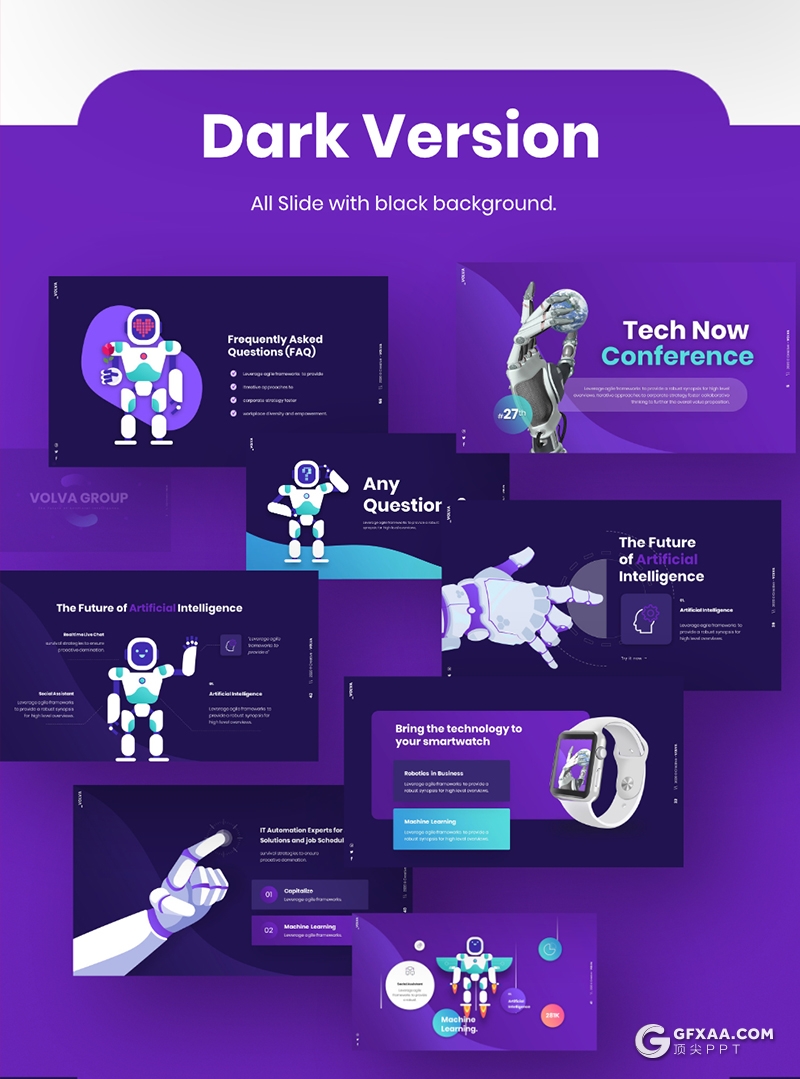 78页人工智能科技风格国外精美动画PPT模板 - 顶尖PPT