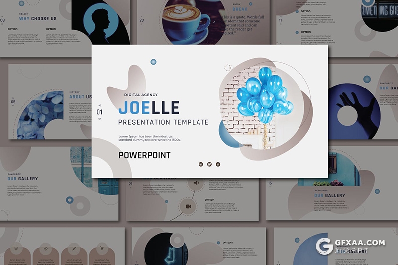 35页创意图形设计国外商务艺术风格PPT模板 - 顶尖PPT