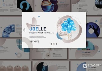 35页创意图形设计国外商务艺术风格keynote模板 - 顶尖PPT