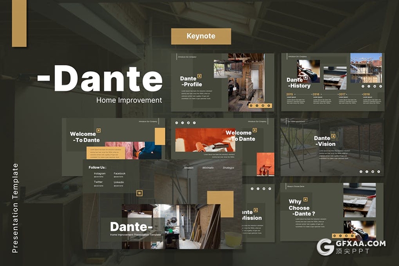 35页国外家装室内装修主题keynote模板 - 顶尖PPT