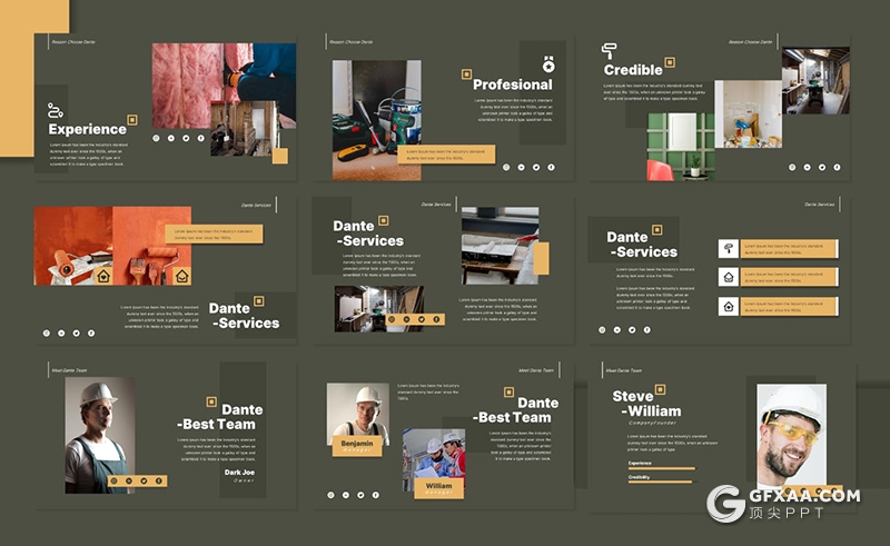 35页国外家装室内装修主题PPT模板 - 顶尖PPT