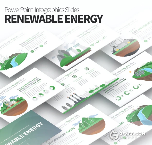 35页绿色新能源可再生能源概念插画图形PPT模板 - 顶尖PPT
