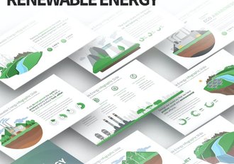 35页绿色新能源可再生能源概念插画图形PPT模板 - 顶尖PPT