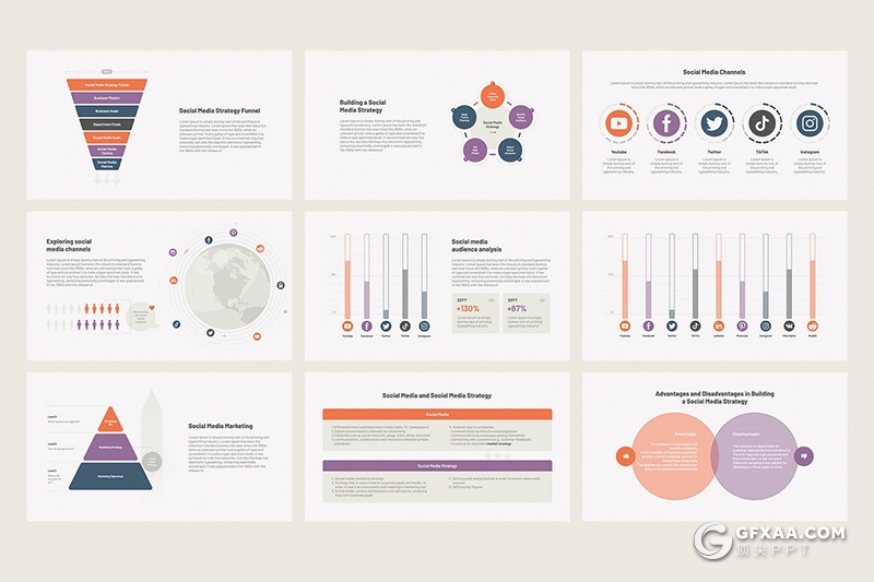 32页社交媒体数据信息分析Google slides模板 - 顶尖PPT