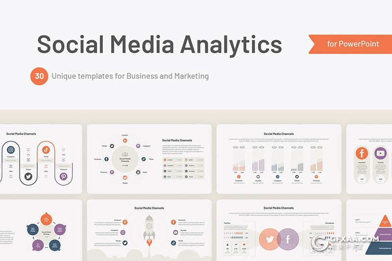 32页社交媒体数据信息分析PPT模板 - 顶尖PPT