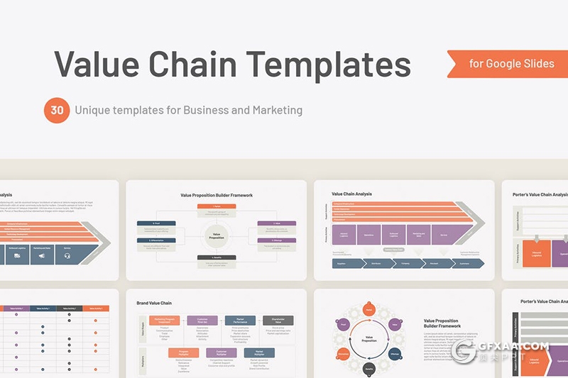 32页数据链价值分析Google slides图形模板 - 顶尖PPT