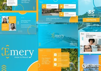 35页酒店度假村主题演讲PPT模板 - 顶尖PPT