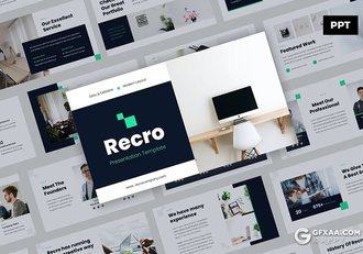 36页极简主义公司简介业务展示国外PPT模板 - 顶尖PPT