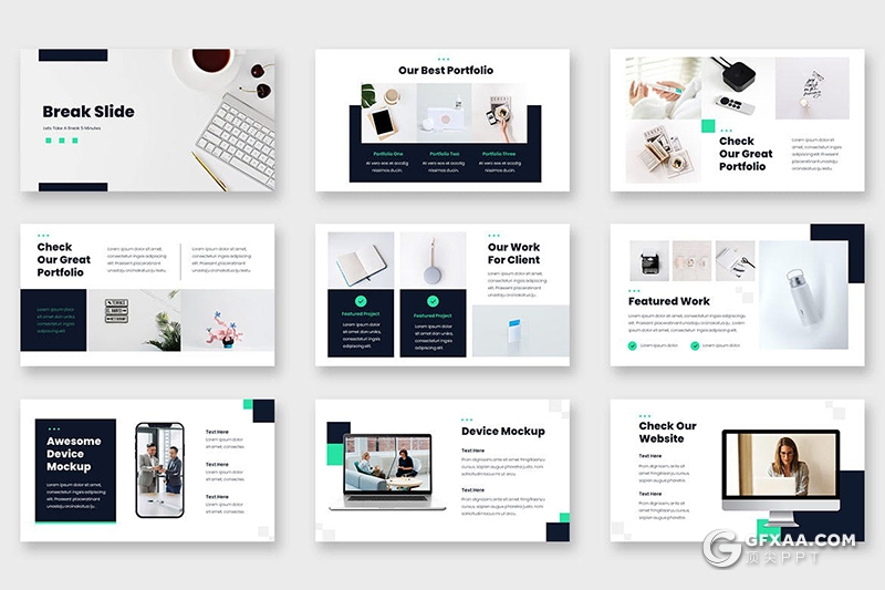 36页极简主义公司简介业务展示国外PPT模板 - 顶尖PPT