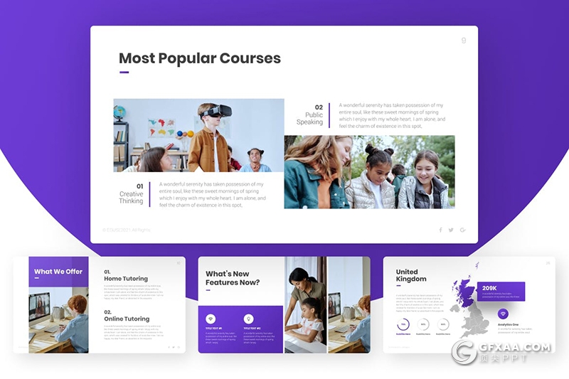 30页教育机构大学简介国外PPT模板 - 顶尖PPT