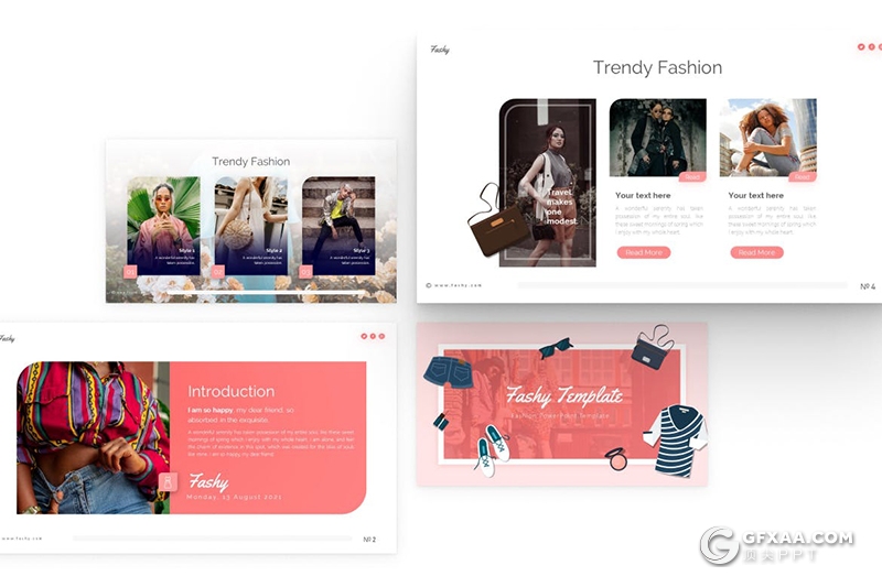 国外简约尚流行服装展示PPT模板 - 顶尖PPT