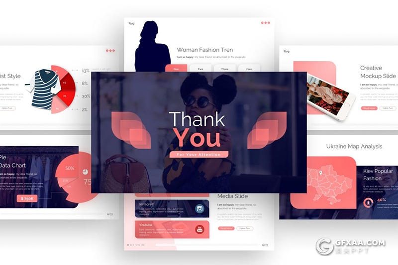 国外简约尚流行服装展示PPT模板 - 顶尖PPT