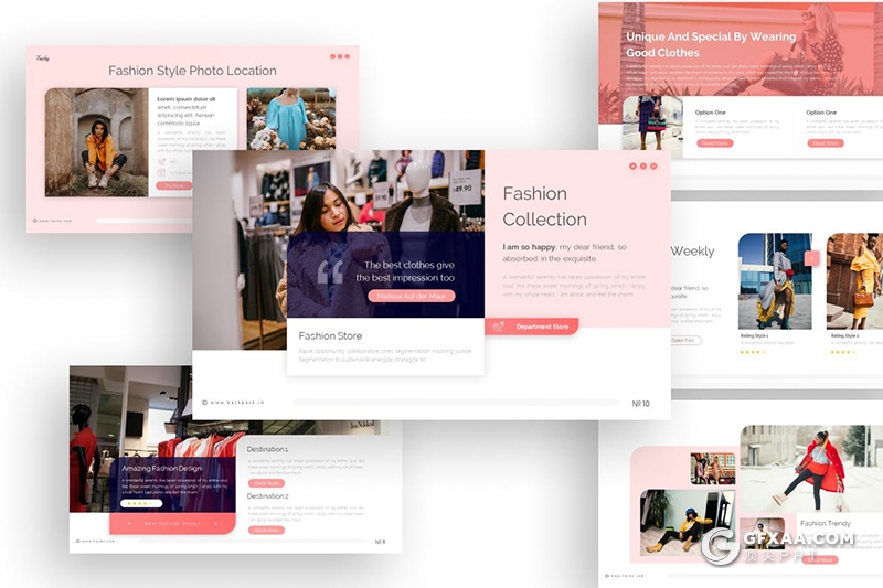 国外简约尚流行服装展示PPT模板 - 顶尖PPT