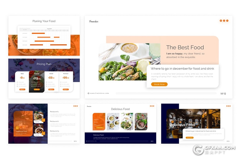 创意卡通风格餐饮美食国外PPT模板 - 顶尖PPT