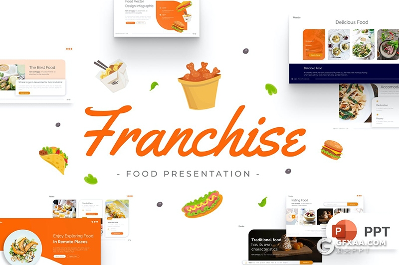 创意卡通风格餐饮美食国外PPT模板 - 顶尖PPT