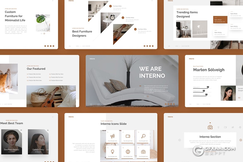 30页简约室内家居装饰PPT模板 - 顶尖PPT