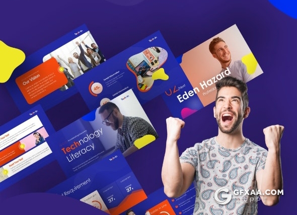 65页创意卡通风格信息技术企业介绍欧美通用PPT模板 - 顶尖PPT