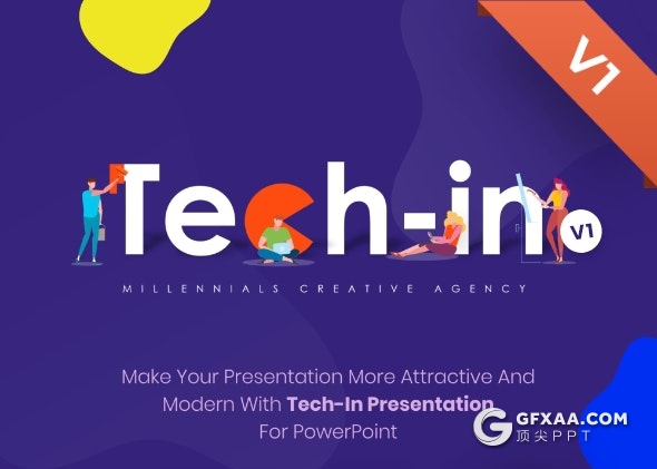 65页创意卡通风格信息技术企业介绍欧美通用PPT模板 - 顶尖PPT