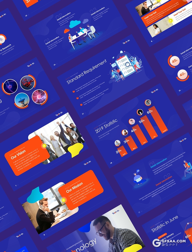 65页创意卡通风格信息技术企业介绍欧美通用PPT模板 - 顶尖PPT