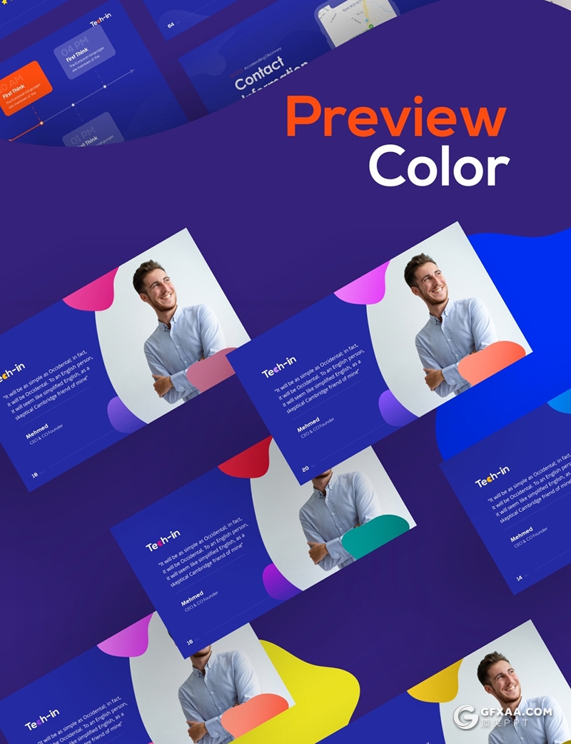 65页创意卡通风格信息技术企业介绍欧美通用PPT模板 - 顶尖PPT