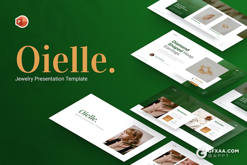 金银饰品珠宝首饰展示介绍PPT模板 - 顶尖PPT