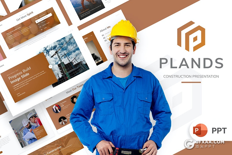 33页工程建筑项目施工项目合作展示PPT模板 - 顶尖PPT