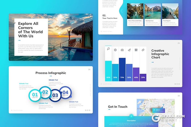 30页蓝色商务工作计划总结通用PPT模板 - 顶尖PPT