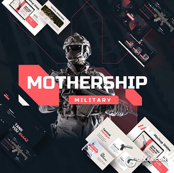 100页军事科技风格航空母舰军事武器主题PPT模板 96种XML配色 - 顶尖PPT