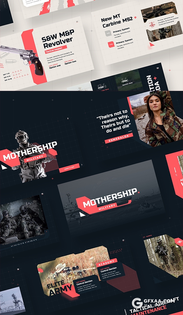 100页军事科技风格航空母舰军事武器主题PPT模板 96种XML配色 - 顶尖PPT