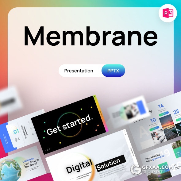 84页彩色背景虚化效果创意商务国外PPT模板 - 顶尖PPT