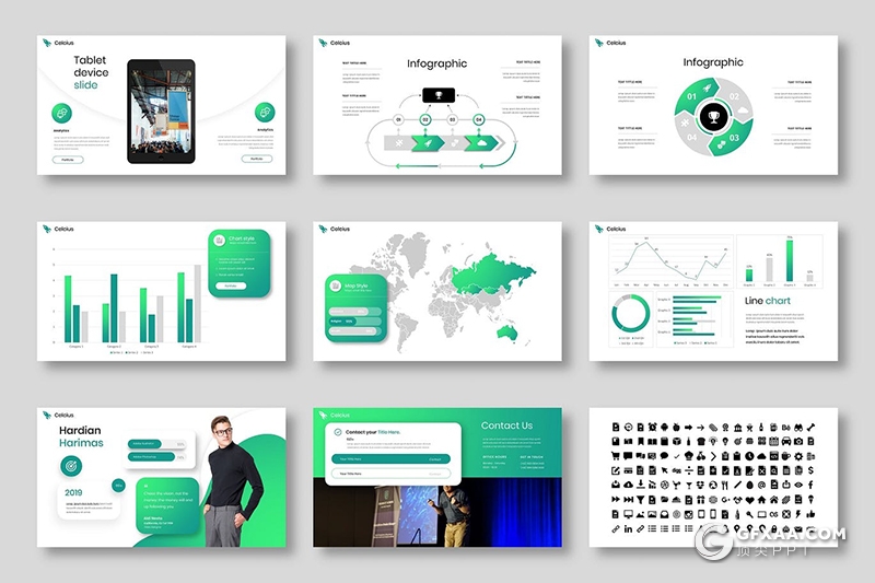 39页创意图形版式设计国外高端商务keynote模板 - 顶尖PPT