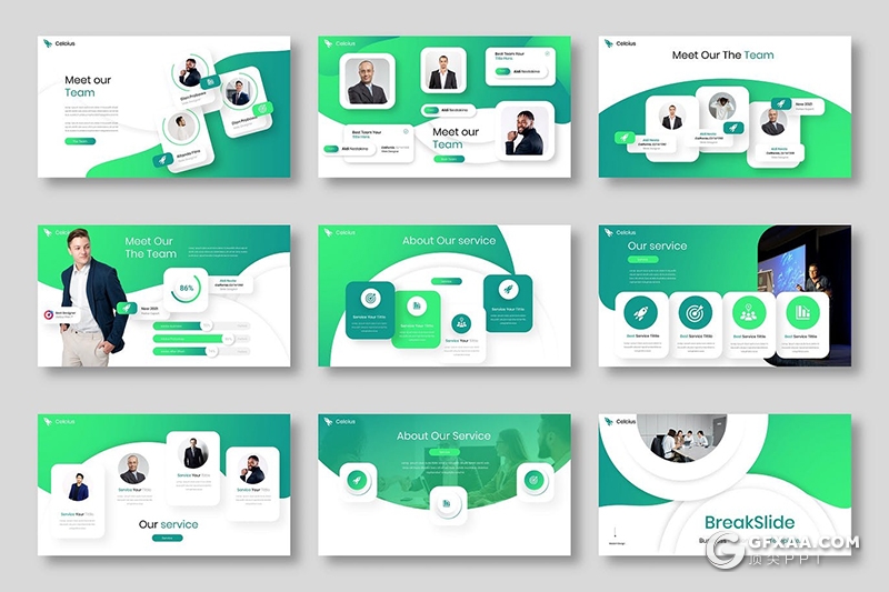 39页创意图形版式设计国外高端商务keynote模板 - 顶尖PPT