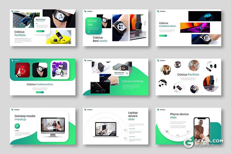 39页创意图形版式设计国外高端商务keynote模板 - 顶尖PPT