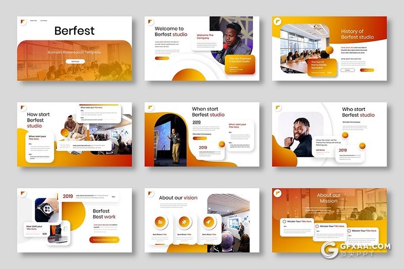 39页商业项目合作业务展示年度工作汇报PPT模板 - 顶尖PPT