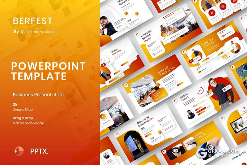 39页商业项目合作业务展示年度工作汇报PPT模板 - 顶尖PPT