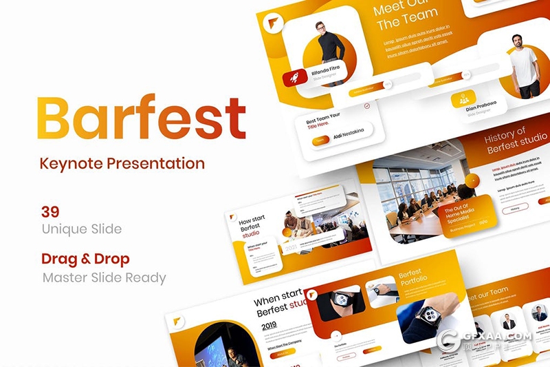 39页商业项目合作业务展示年度工作汇报keynote模板 - 顶尖PPT