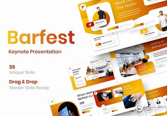 39页商业项目合作业务展示年度工作汇报keynote模板 - 顶尖PPT