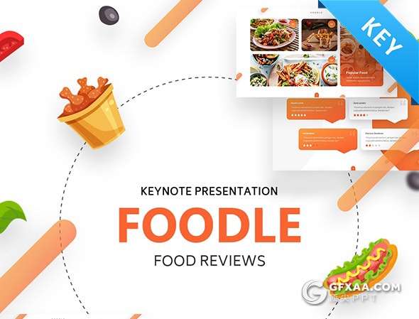 60页10种配色餐饮美食展示数据分析keynote模板 - 顶尖PPT