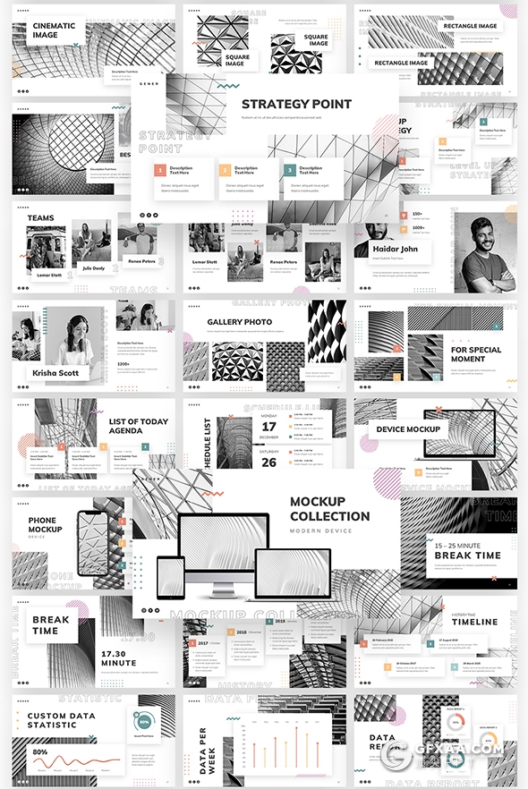 65页10种配色国外多用途创意PPT模板 - 顶尖PPT