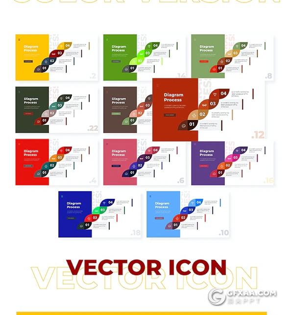 64页时尚服装展示PPT模板10种配色 - 顶尖PPT