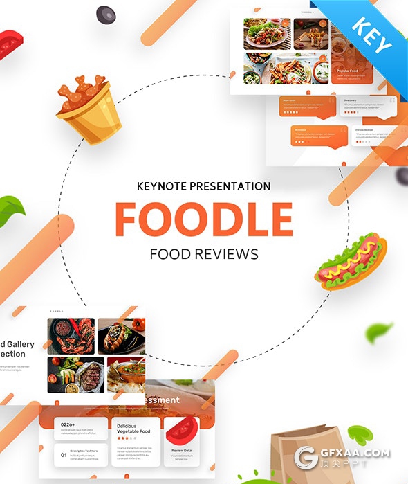 60多页高端餐饮美食国外keynote模板10种配色 - 顶尖PPT