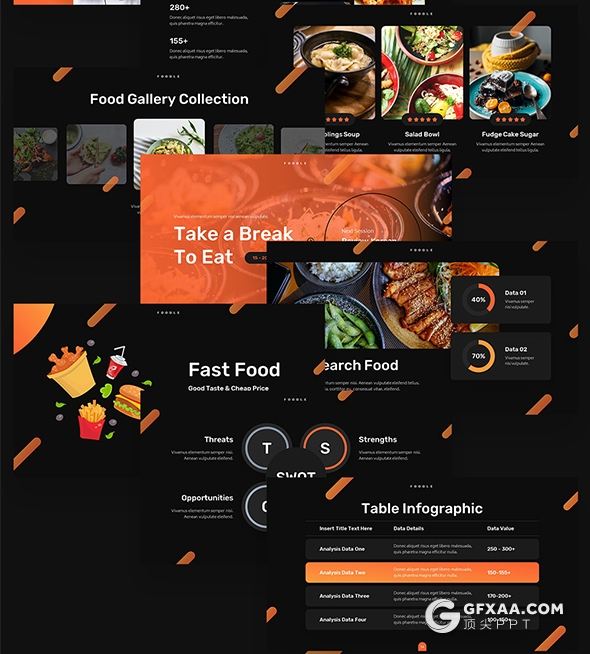60多页高端餐饮美食国外keynote模板10种配色 - 顶尖PPT