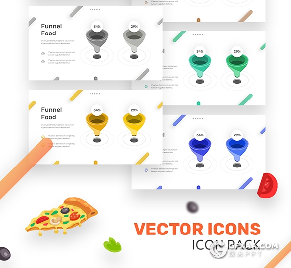 60多页高端餐饮美食国外keynote模板10种配色 - 顶尖PPT